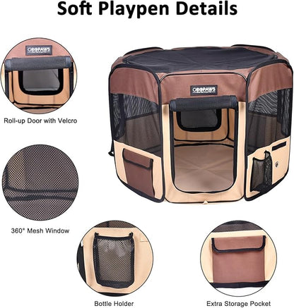JESPET Pet Dog Playpens 36", 45" & 61" Portable Soft Dog Exercise Pen Kennel with Carry Bag for Puppy Cats Kittens Rabbits, Indoor/Outdoor Use