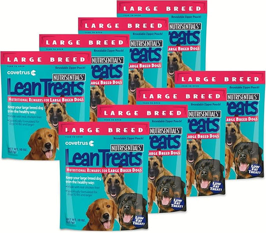 Covetrus Nutrisential Lean Treats for Large Dogs - Soft Dog Treats for Large Dogs - Nutritional Low Fat Bite Size - Chicken Flavor - 10oz - 8 Pack