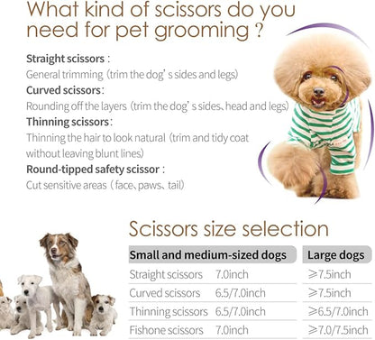 Dog Thinning Shears for Grooming 36 Teeth 6.5" Dog Blending Shears for Grooming Small Medium Dogs Professional Pet Thinners Blenders Scissors for Right Groomer(Blender, Black)