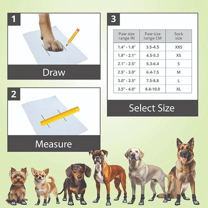 Anti Slip Dog Socks for Hardwood Floors, 6 Pack | Dog Socks to Prevent Licking Paws and Add Traction | Paw Protection for Senior Dogs | Dog Booties Alternative - Small