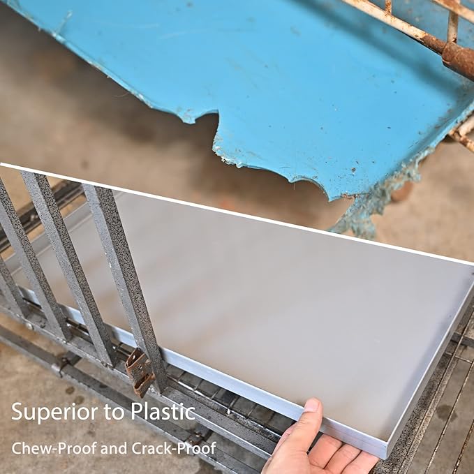 35x21.63x1 Replacement Tray for Dog Crate, Galvanized, Chew-Proof and Crack-Proof Dog Kennel Tray Replacement