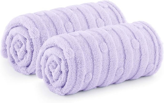 Bedsure 1 Pack 2 Dog Blankets for Small Dogs - 2pcs Washable Soft Fluffy Puppy Blanket with Premium 300GSM Coral Fleece, Cozy Cat Blankets for Indoor Cats, Fuzzy Pet Blanket for Kitten Doggy, Purple