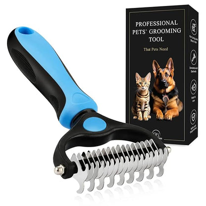 Dog Rake Brush for Shedding  Undercoat Rake for Long Haired Dogs  Reduces Loose Fur and Mats by 95%