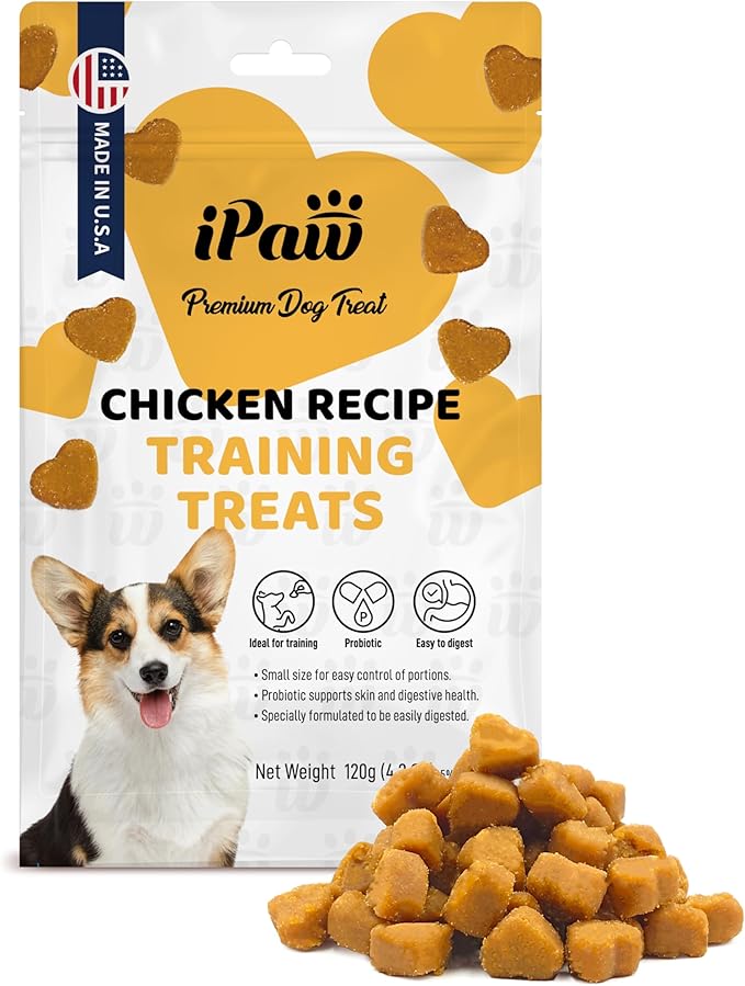 Dog Treats for Puppy Training, All Natural Human Grade Soft Dog Treat with Probiotics, Hypoallergenic, Easy to Digest (Chicken)