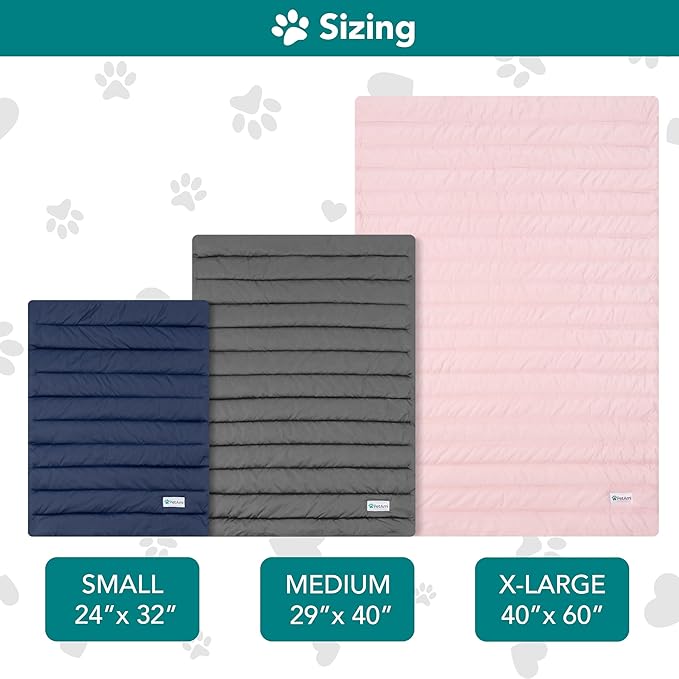 PetAmi Cooling Mat for Dog, Premium Pet Cooling Blanket for Crate Kennel, Indoor Cat Cool Sleeping Pad, Q-MAX Cold Sofa Couch Cover for Summer, Gray/Light Grey, Medium (29x40)