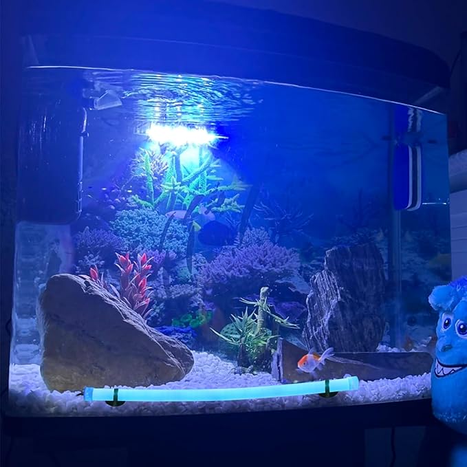 Submersible Fish Tank Aquarium Light: Underwater Fish Tank Light RGB Color Changing Brightness Adjustable - Silicone Led Aquarium Light with Remote and Suction for 20inch Aquarium Decorations