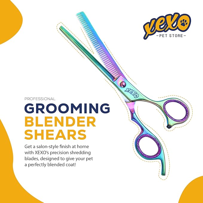 7.5 Inch 40 Teeth Professional Pet Scissors - Comfortable Grip Dog Grooming Kit