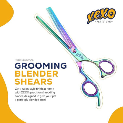 7.5 Inch 40 Teeth Professional Pet Scissors - Comfortable Grip Dog Grooming Kit