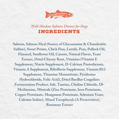Wild Alaskan Salmon Grain-Free Dog Food | No Chicken or Other Animal by-Products | Rich in Omega 3 & 6 Fatty Acids | Sustainably Sourced Wild Caught Fish | Made in The USA | 11lb Bag