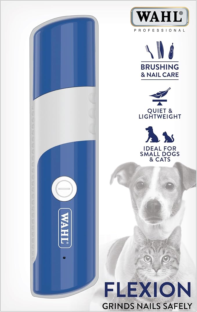 Wahl Professional Animal - Flexion Cat and Dog Nail Grinder - Professional 2-Speed Rechargeable Electric Pet Nail Trimmer - Paw Grooming & Smoothing for Dogs & Cats (#3023207)
