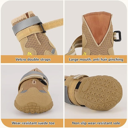 Dog Shoes for Large Medium Small Dog, Mesh Breathable Dog Shoes for Hot Pavement, Anti-Slip Dogs Boots Paw Protectors with Reflective for Outdoor Walking Indoor Hardfloors (Size 5)