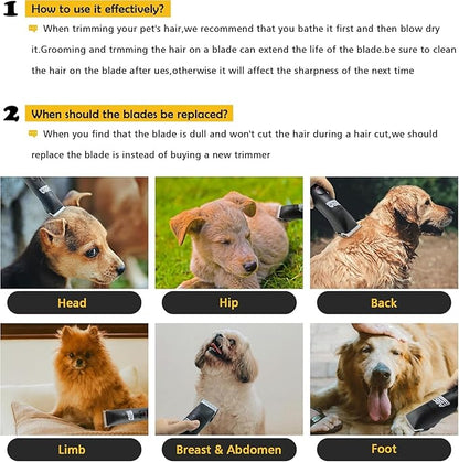 7F Dog Clipper Blade: Titanium Coated SK2 Steel, Universal Fit for Andis, Oster A5, Wahl KM - 1/8" Cut for Dogs & Cats