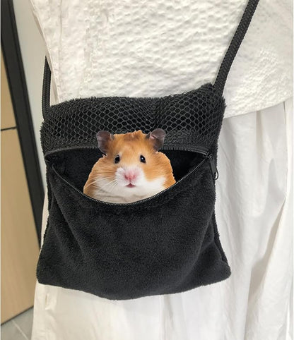 2 Pics Sugar Glider Pouch and 2 Pics Hamster Leash Small Animal Carry Pouch with Adjustable  Cozy & Portable Habitat for Small Pets (Hamsters, Rat, Marmosets, Squirrels)