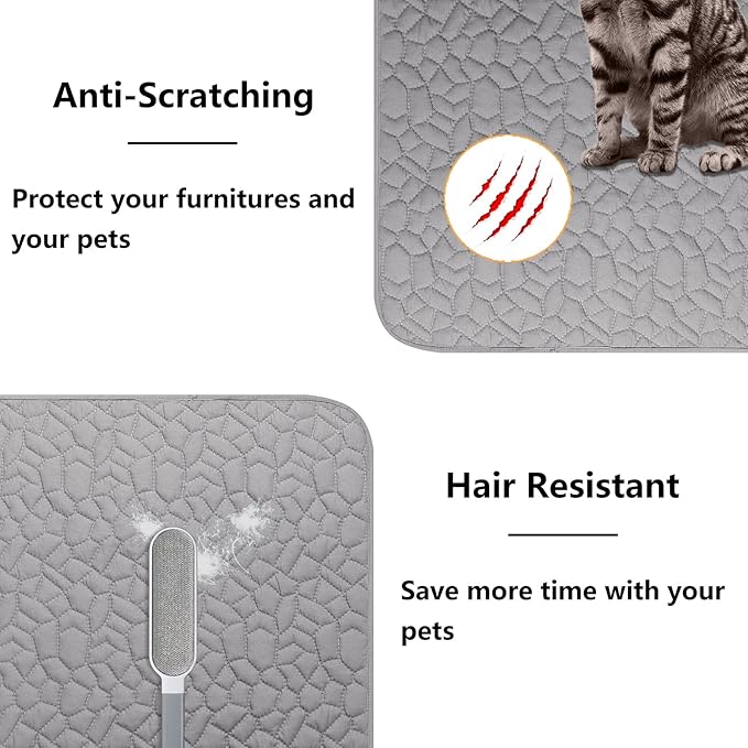 Waterproof Dog Blanket, Washable Anti-Slip Pet Couch Covers for Sofa,Pet Hair Resistant Blankets Bed Chair Furniture Couch Protector for Dogs-82x102,Lightgrey