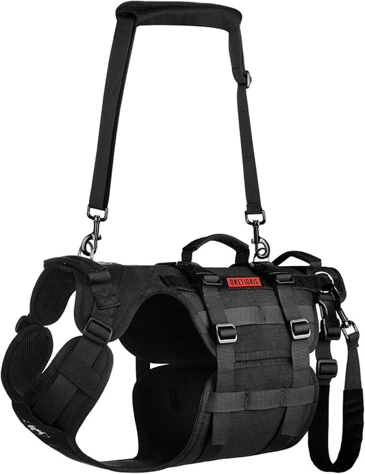 OneTigris Dog Lift Harness for Large Dogs, Dog Hip Support Brace, Full Body Dog Lifter with Handles Invictus Multifunctional Mobility Assistance Vest for Back Legs (Black, X-Large)