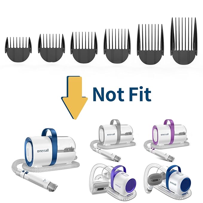 6Pcs Attachment Guide Comb Guards for BM1 Dog Grooming Vacuum Blow Dryer and Clippers 3mm-25mm Cut Length