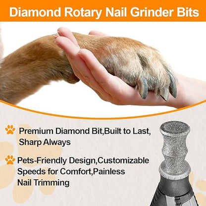 Diamond Rotary Pet Nail Grinder Replacement Heads Dog Nail Grinder Bit-BGTEC 5PCS 1/8" Diamond Replaceable Tip for Pet Claw Grooming(B)