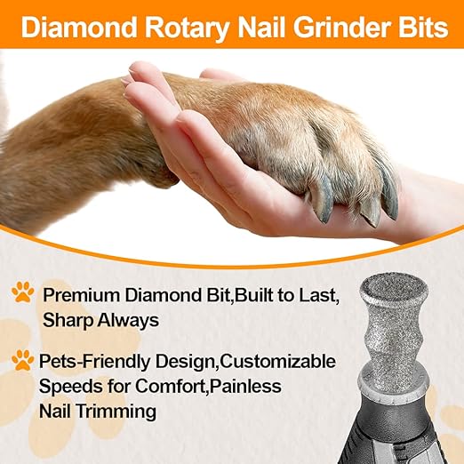 Diamond Rotary Pet Nail Grinder Bits Dog Nail Grinder Replacement Head -2PCS 1/8" Replacement Grinder Wheel for Animals Nail Care(B)
