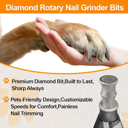 BGTEC Diamond Rotary Pet Nail Grinder Bits Dog Nail Grinder Replacement Head -5PCS 1/8" Replacement Grinder Wheel for Animals Nail Care(C)