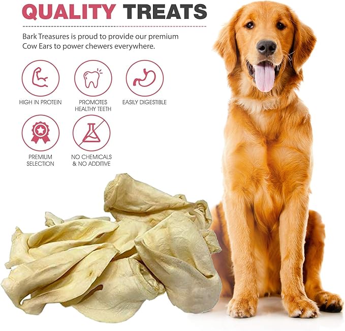 Cow Ears Dog Treats (15 Pack) - Whole Thick Cow Ear Dog Chews - Safe Rawhide Alternative - Cow Ears for Dogs