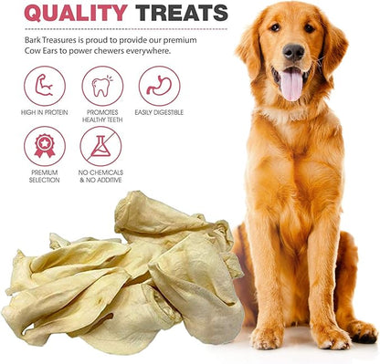 Cow Ears Dog Treats (15 Pack) - Whole Thick Cow Ear Dog Chews - Safe Rawhide Alternative - Cow Ears for Dogs