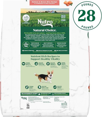 Nutro Natural Choice Small Bites Adult Dry Dog Food, Salmon & Brown Rice Recipe, 28 lb. Bag