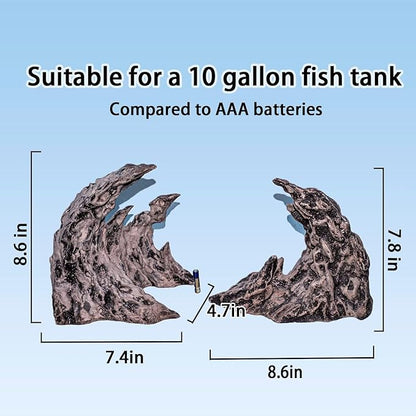 Novelsite Premium Large Sandstone Canyon Rock Formation - Lifelike Aquarium Decor for Fish Tank, 17" x 8.6" x 5" - Enhance Aquatic Landscape with Realistic Natural Look