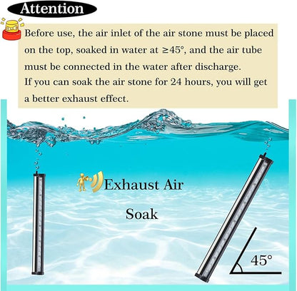 Carefree Fish Aquarium 24/7 Mode Timer Submersible LED Light Full Spectrum CRI 82~85 Tank Underwater Light & Nanometer Materials Air Stone 3Ft Tubing Waterproof Rating IP68 (No Included Air Pump)