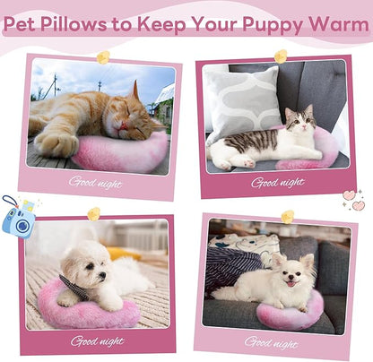 T'CHAQUE Dog Pillow Dog Calming Pillow for Small Dogs Anxiety Relief Comfort Dog Neck Pillow Bed Soft Cat Pillow for Indoor Cats Half Donut Cuddler U-Shaped Pillow Pet Sleeping Improve Calming Toy