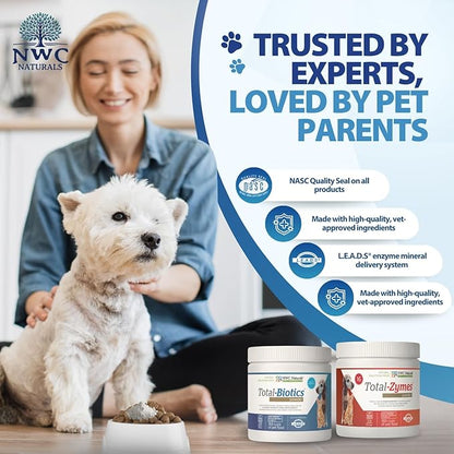 NWC Naturals Twin Pack - Probiotics and Digestive Enzymes for dogs and cats one Total-Zymes and one Total-Biotics 8-Ounce