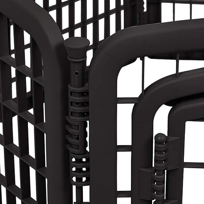 Amazon Basics 8-Panel Octagonal Plastic Pet Pen Fence Enclosure With Gate - 34 inches, Black