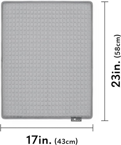 Paw Inspired Cooling Orthopedic Crate Pad for Dogs, Washable Memory Foam Dog Cooling Mat (23x17 Inch XS/Small Size for 24 Inch Kennel, Gray)