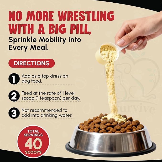 Veterinary Grade Hip and Joint Supplement for Dogs – 40 Scoops Ultimate Strength Dog Supplements for Advanced Mobility, Joint Comfort, Cartilage Health, Flexibility – Liver Flavored