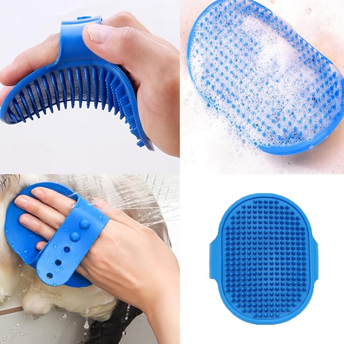 10PCS Cat&Dog Grooming Brush Kit,Self-Cleaning Grooming Brush Removes Loose Hairï¼_et bath brush,Bath Massage Glove Brush, Nail Clipper, Flea Comb