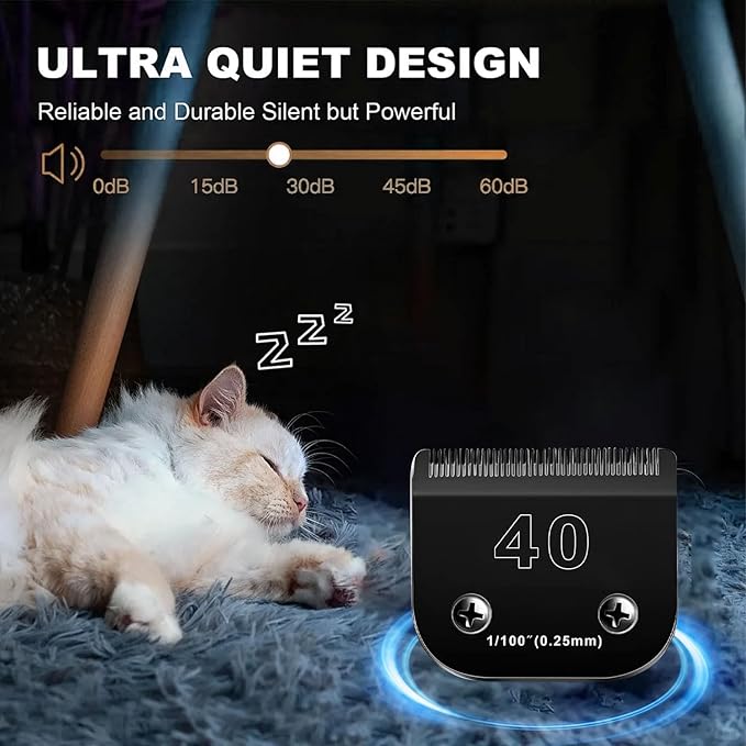 2PCS 40 Blades Dog Grooming Blades Compatible with Andis Dog Clippers Blades,Dog Clipper Blades Compatible with Oster A5,Wahl km10 Dog Clippers,Stainless-Steel Blade Sharp