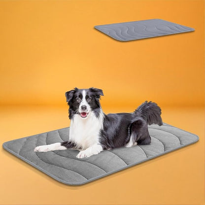 Cozyide Dog Crate Pad, Extra Large Reversible Dog Cooling Mat(Cool & Warm), Washable Soft Crate Mat for All Season, 40" L x 28" W, Dark Grey