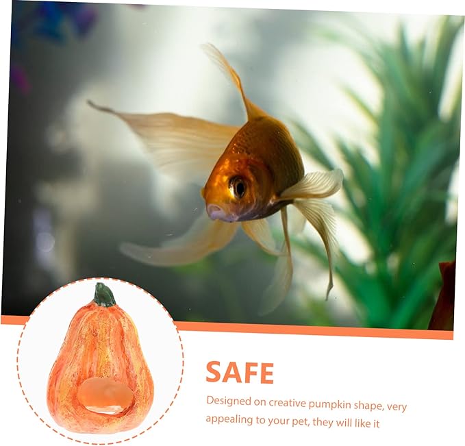 Pumpkin Shaped Aquarium Cave Fish Tank Decor Lovely Garden Landscaping Ornament for Pet Fish Enthusiasts
