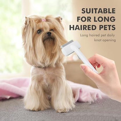 Cat Brush for Long Haired Cats, Dog Brush for Shedding Grooming Small Medium Dogs, Deshedding Dog Brush Self Cleaning Dematting Comb for Dogs, Pet Undercoat Rake for Dogs Remove Matted Fur