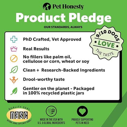 Pet Honesty Grass Green - Pee Grass Spot Saver Caused by Dog Urine, Gut Health Probiotics, Dog Urine Neutralizer for Lawn, Grass Burn Spot Chews, Cranberry, Apple Cider Vinegar, Dog Rocks (Duck 90 ct)