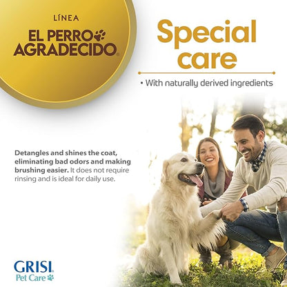 Perro Agradecido Anti Odor Spray®, Grooming Spray for Dogs, Sensitive Skin, Eliminates Odor, Shiny Coat, Easy Dog Brushing, Natural Ingredients, 2-Pack, 8.4 Fl Oz Each, 2 Spray Bottles