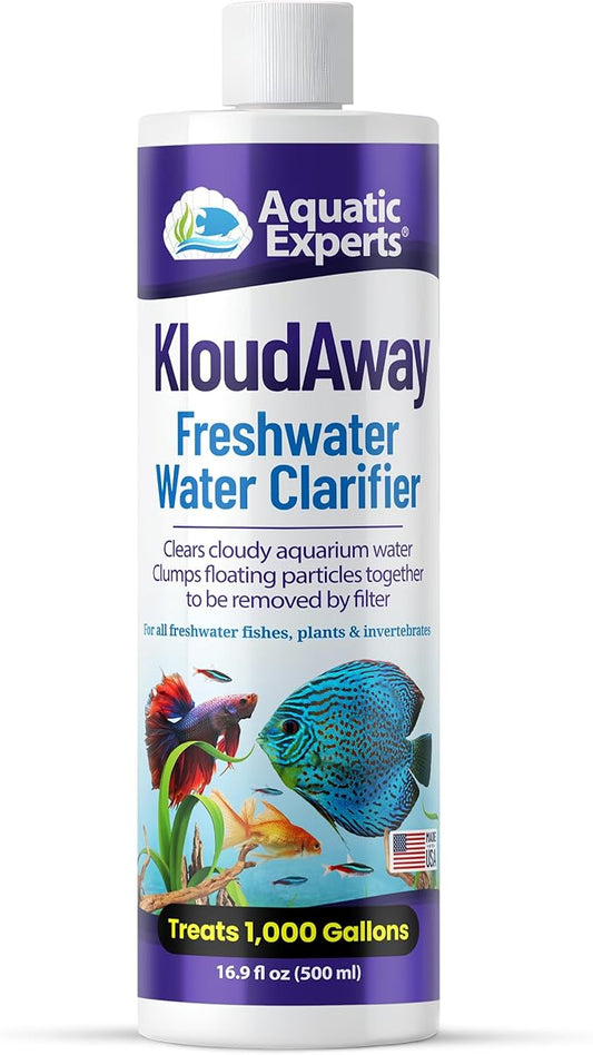 KloudAway Freshwater Aquarium Water Clarifier - Clears Cloudy Water, Water Clarifier for Fish Tank, Made in USA, Aquatic Experts, (500 ml)