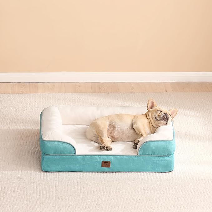 EHEYCIGA Orthopedic Dog Bed, Waterproof Memory Foam, Turquoise Blue, 30"L x 20"W x 6.5"Th