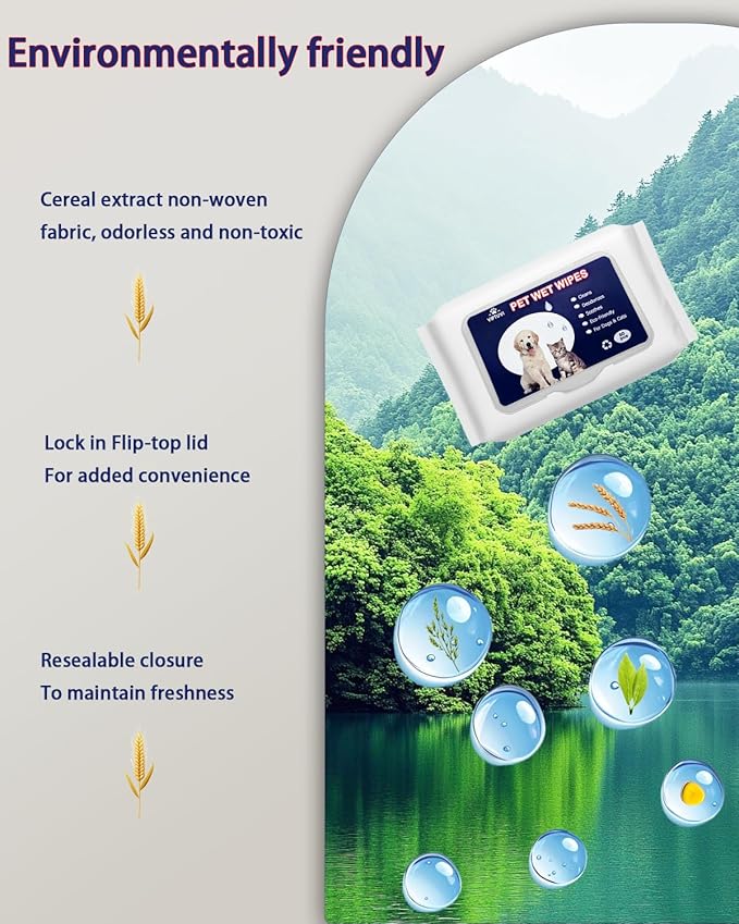 Dog Wipes for Paws and Butt  4 Pack (320 Ct) Unscented Pet Wipes for Dogs & Cats  Extra Thick, Hypoallergenic & Lint-Free Cleaning Wipes for Face, Ears, and Sensitive Areas  Travel & Home Use