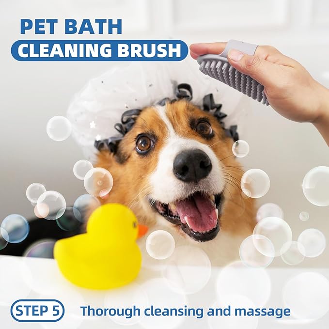 Dog Brush for Shedding,7 PCS Dog Grooming Brush Kit to De-fur,Dog Hair Slicker Deshedding Brush with Undercoat Rake Comb Bath Brush&Nail Clipper for Grooming Short Long Haired Dogs Cats Blue