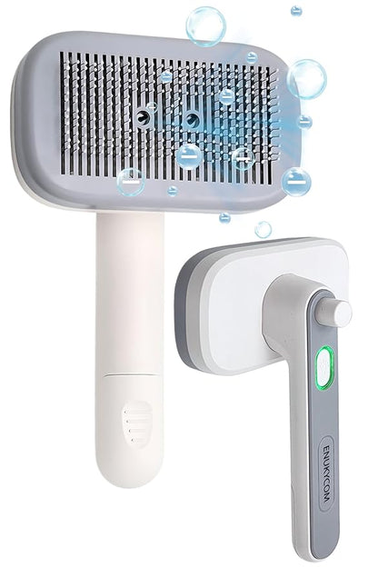 2025 Self-Cleaning Pet Grooming Brush with Negative Ion Technology  Slicker Brush for Cats & Dogs, Reduces Shedding, Gentle on Skin, Easy Release Button for Long & Short Hair