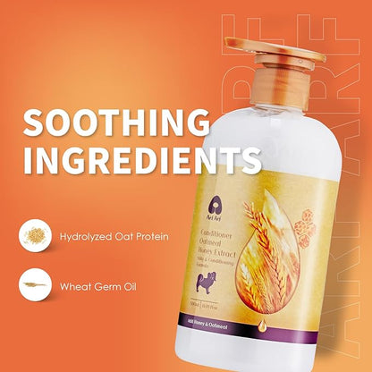 Arf Arf Oatmeal Dog Conditioner for Sensitive Skin - Moisturizing Formula for Dogs & Puppies, Detangling & Anti-Itch Care, 16oz