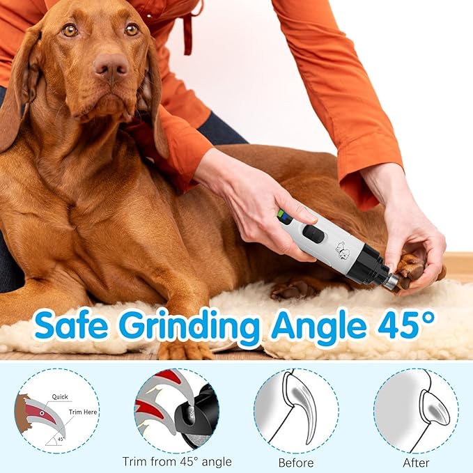 Silent Groom Pro Nail Grinder, Silent Grind Pro for Dogs, Heusom Silent Grind Pro, Silent Grind Pro Dog Nail Trimmer, New Electric Dog Nail Clippers for Dog Nail Grinders Rechargeable