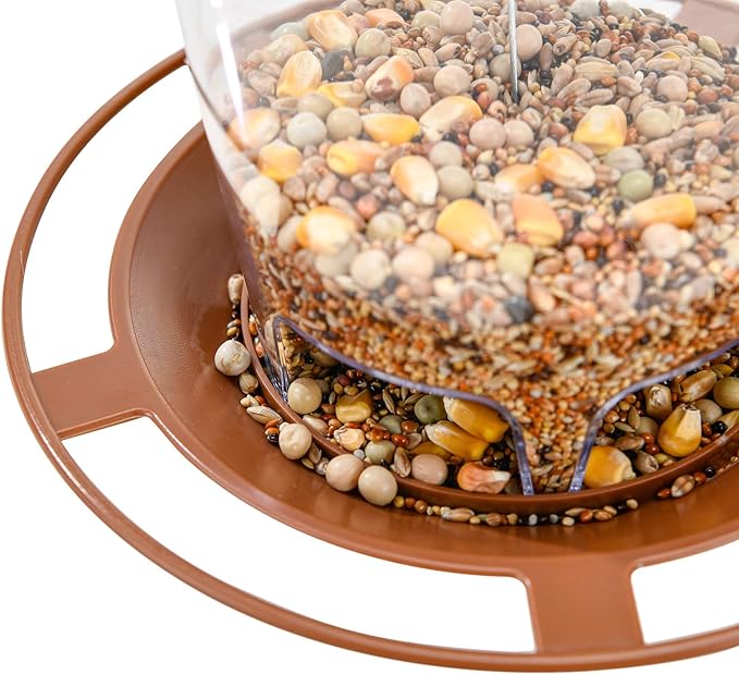 Bird Feeder Outdoor Hanging for Wild Bird Seed, Brown
