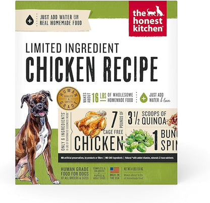 The Honest Kitchen Dehydrated Limited Ingredient Chicken Dog Food, 4 lb Box