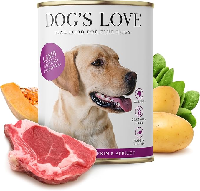 DOG'S LOVE Single Protein, Limited Ingredients, Ethically Sourced, Grain Free Wet Dog Food - Canned Soft Dog Food, Grain Free Dog Food for Your Dog - Premium Can Dog Food | 6 cans (14.1 Oz, Lamb)